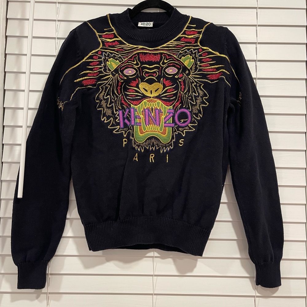 KENZO Tiger Embroidered Sweaters, Sz S/M